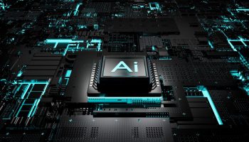 Artificial intelligence processor Artificial intelligence processor, smart microchip, 3D illustration